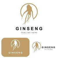 ginseng logo, à base de plantes plante vecteur, Naturel à base de plantes médecine, ginseng à base de plantes boisson icône vecteur