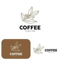 café logo, café arbre conception, café boisson vecteur, icône marque illustration symbole vecteur