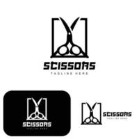 les ciseaux logo, Coupe outils vecteur, salon de coiffure le rasoir les ciseaux Facile conception, illustration modèle icône vecteur