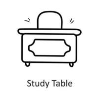 étude table vecteur contour icône conception illustration. papeterie symbole sur blanc Contexte eps dix fichier