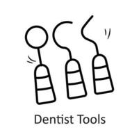 dentiste outils vecteur contour icône conception illustration. dentiste symbole sur blanc Contexte eps dix fichier