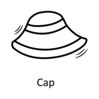 casquette vecteur contour icône conception illustration. Voyage symbole sur blanc Contexte eps dix fichier