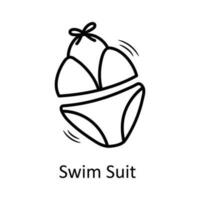 nager costume vecteur contour icône conception illustration. Voyage symbole sur blanc Contexte eps dix fichier