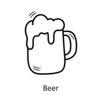 Bière vecteur contour icône conception illustration. Nouveau année symbole sur blanc Contexte eps dix fichier