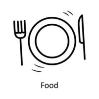 nourriture vecteur contour icône conception illustration. fête et célébrer symbole sur blanc Contexte eps dix fichier