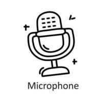 microphone vecteur contour icône conception illustration. la communication symbole sur blanc Contexte eps dix fichier