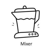 mixer vecteur contour icône conception illustration. Ménage symbole sur blanc Contexte eps dix fichier