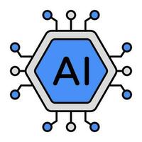 Créatif conception icône de artificiel intelligence vecteur