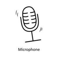 microphone vecteur contour icône conception illustration. fête et célébrer symbole sur blanc Contexte eps dix fichier