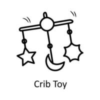 lit de bébé jouet vecteur contour icône conception illustration. jouets symbole sur blanc Contexte eps dix fichier