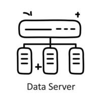 Les données serveur vecteur contour icône conception illustration. la communication symbole sur blanc Contexte eps dix fichier