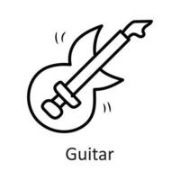 guitare vecteur contour icône conception illustration. Ménage symbole sur blanc Contexte eps dix fichier