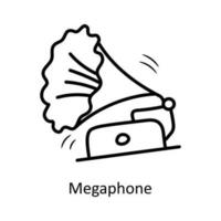 mégaphone vecteur contour icône conception illustration. fête et célébrer symbole sur blanc Contexte eps dix fichier