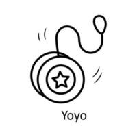 yo-yo vecteur contour icône conception illustration. jouets symbole sur blanc Contexte eps dix fichier