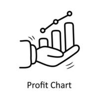 profit graphique vecteur contour icône conception illustration. affaires symbole sur blanc Contexte eps dix fichier