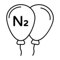 parfait conception icône de azote des ballons vecteur