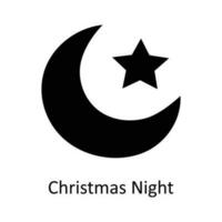 Noël nuit vecteur solide icône conception illustration. Noël symbole sur blanc Contexte eps dix fichier