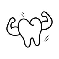 fort les dents vecteur contour icône conception illustration. dentiste symbole sur blanc Contexte eps dix fichier