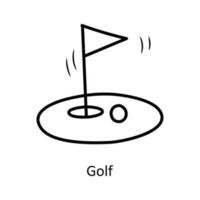 le golf vecteur contour icône conception illustration. olympique symbole sur blanc Contexte eps dix fichier