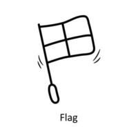 gagnant drapeau vecteur contour icône conception illustration. olympique symbole sur blanc Contexte eps dix fichier