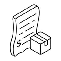 une unique conception icône de la logistique facture d'achat vecteur