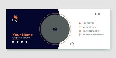 email Signature modèle conception ou personnel social médias couverture conception vecteur