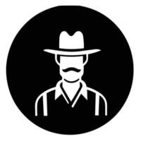 minimaliste agriculteur silhouette logo vecteur