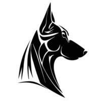 silhouette de tête de chien vecteur