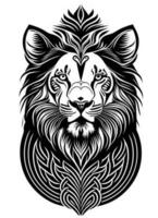 Lion silhouette maori style vecteur