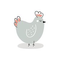 poulet mignon isolé sur fond blanc. poulet de Pâques. conception pour Pâques. illustration vectorielle de dessin animé plat vecteur