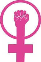 un symbole du féminisme. les droits des femmes. icône féministe vecteur