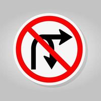 pas de tourner à droite ou u tourner à droite panneau de signalisation de la circulation vecteur