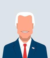 avatar de dessin animé de portrait de politicien souriant vecteur