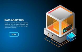 conception isométrique du concept d & # 39; analyse de données vecteur