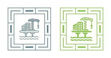 icône de vecteur de plate-forme pétrolière