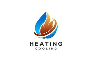 HVAC logo conception, chauffage ventilation et air conditionnement. vecteur