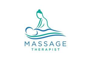 massage logo conception. travail manuel ou main se soucier. logo pour une beauté salon ou massage. vecteur