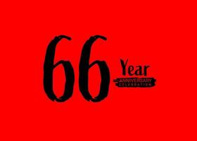 66 ans anniversaire fête logo sur rouge arrière-plan, 66 nombre logo conception, 66ème anniversaire logo, logotype anniversaire, vecteur anniversaire pour fête, affiche, invitation carte