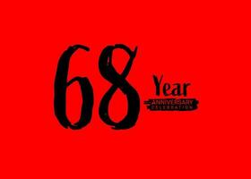 68 ans anniversaire fête logo sur rouge arrière-plan, 68 nombre logo conception, 68e anniversaire logo, logotype anniversaire, vecteur anniversaire pour fête, affiche, invitation carte