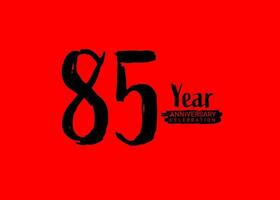 85 ans anniversaire fête logo sur rouge arrière-plan, 85 nombre logo conception, 85e anniversaire logo, logotype anniversaire, vecteur anniversaire pour fête, affiche, invitation carte