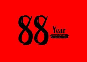 88 ans anniversaire fête logo sur rouge arrière-plan, 88 nombre logo conception, 88e anniversaire logo, logotype anniversaire, vecteur anniversaire pour fête, affiche, invitation carte