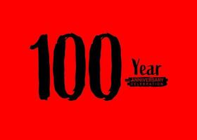 100 ans anniversaire fête logo sur rouge arrière-plan, 100 nombre logo conception, 100e anniversaire logo, logotype anniversaire, vecteur anniversaire pour fête, affiche, invitation carte