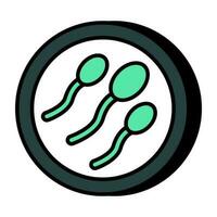 une icône de conception unique de spermatozoïdes, de cellules reproductrices de courrier vecteur