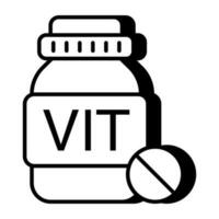 moderne conception icône de vitamine bouteille vecteur