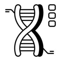 icône d'adn dans la conception linéaire vecteur