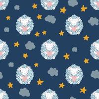mignon mouton étoile et nuage pépinière modèle sans couture vector illustration enfants