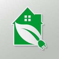 green eco house ou logo power plug nature vert. illustrations vectorielles vecteur