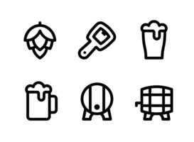 ensemble simple d'icônes de ligne vectorielle liées à la bière vecteur