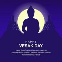 content vesak jour, salutation carte et affiche conception pour vesak journée. vesak journée est une saint journée pour bouddhistes. vecteur