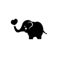 bébé l'éléphant icône vecteur. cirque illustration signe. l'amour symbole. vecteur